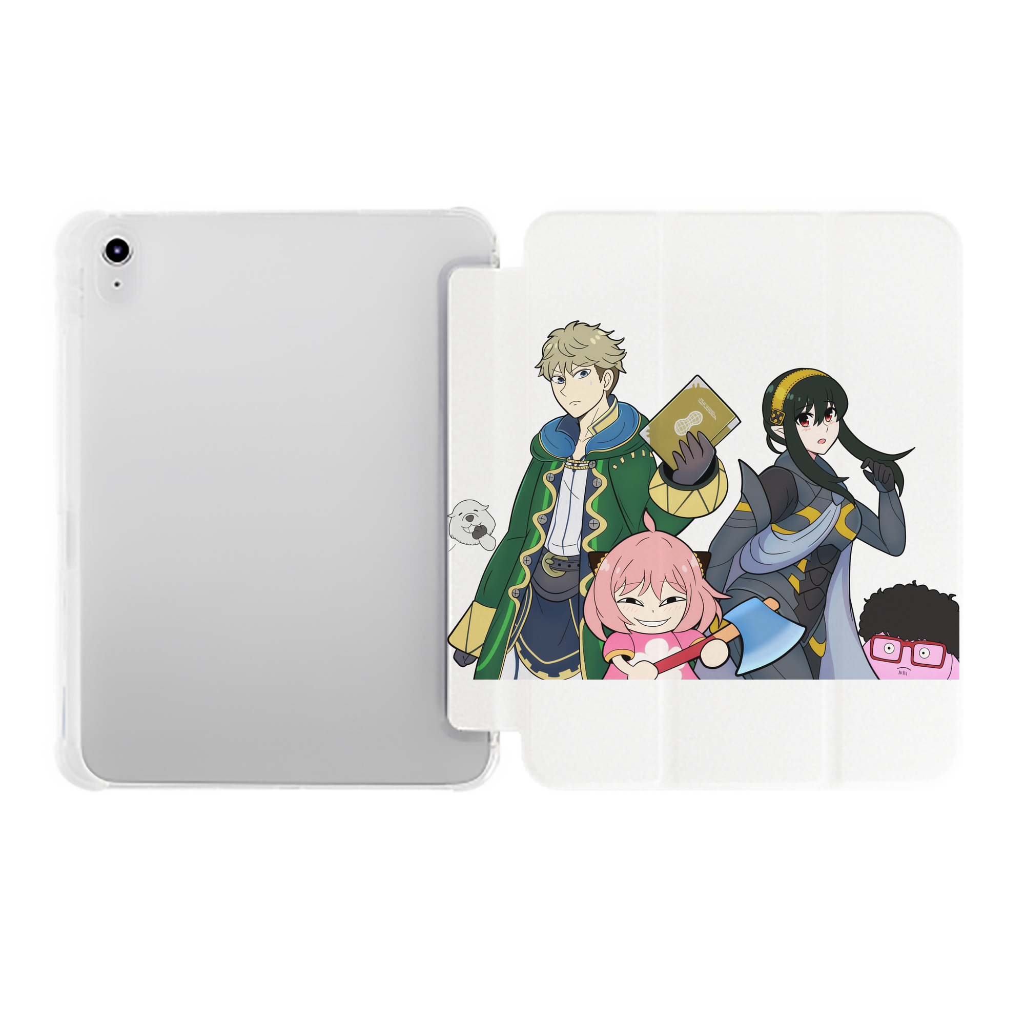 （画像用） SPY×FAMILY间谍家家酒 IPad ケース ペン収納付き 三つ折りスタンド PUレザー×シリコン 対応機種9.5/10.5/10.9インチ